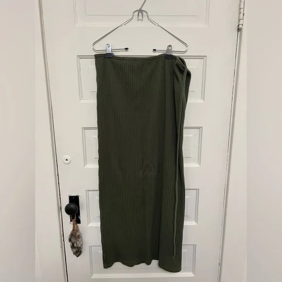 BASERANGE large Brig/wrap skirt, cotton/recycled cotton, ero green - Picture 10 of 10